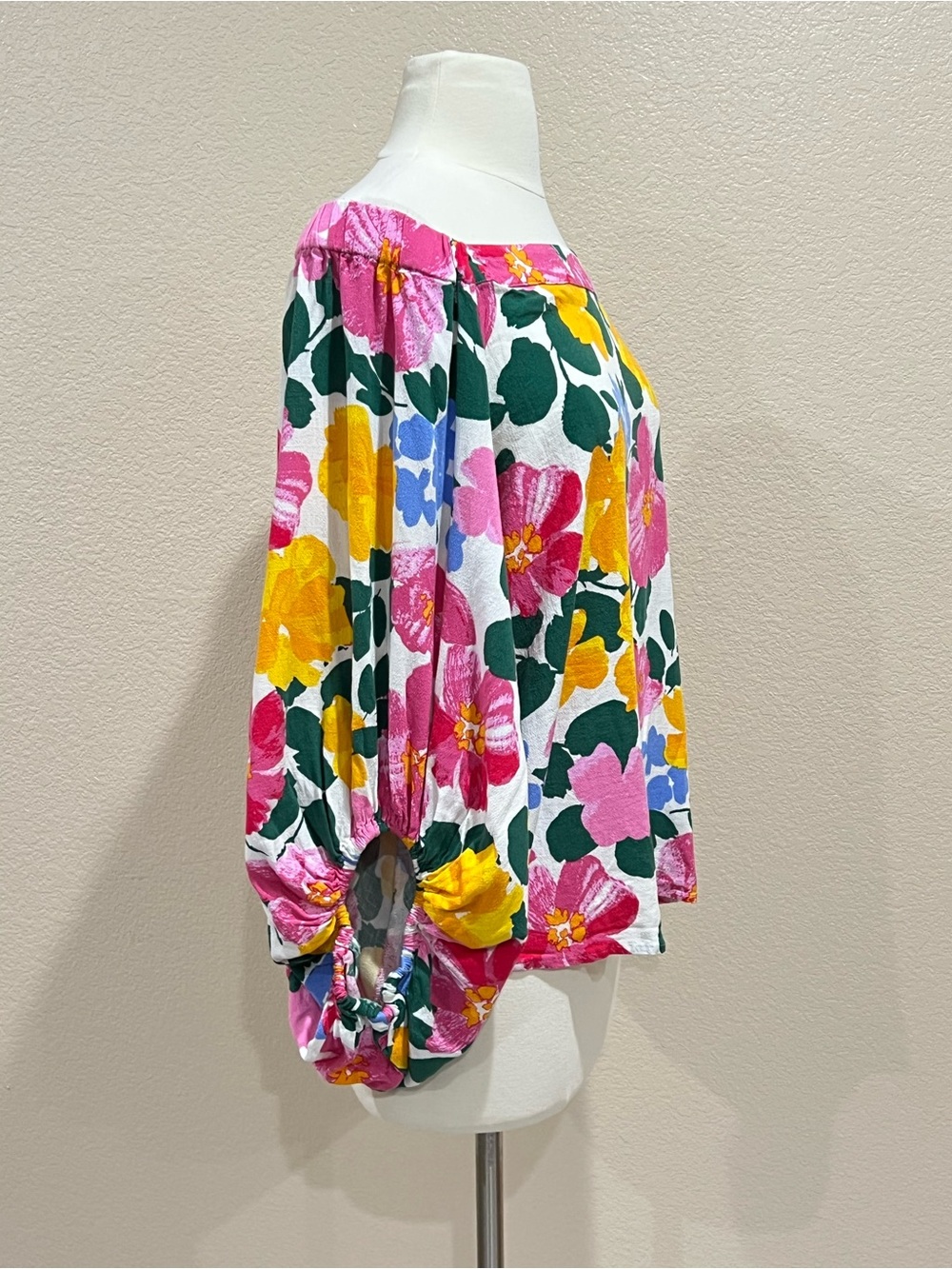Sugarlips Floral Off Shoulder Balloon Sleeve Blouse Size Large - Picture 7 of 11